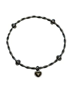 Brighton bangle bracelet. Heart pendant. Feminine. Romantic.